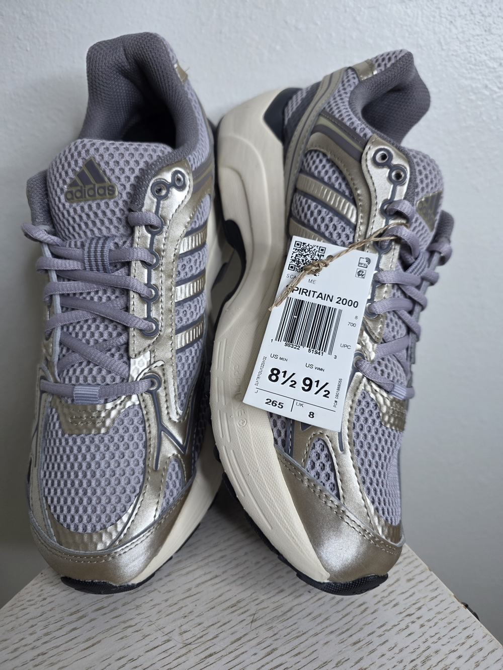NWT Adidas Spiritain 2000 Metallic Gold Y2K Runner Sneakers Wmn 9.5 / Men 8.5